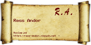 Ress Andor névjegykártya