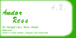 andor ress business card